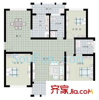 天都城天湖苑戶型圖3室 戶型圖 3室2廳2衛(wèi)1廚