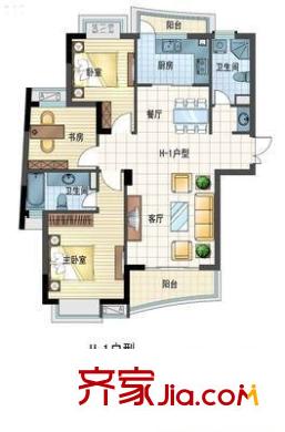 天都城天湖苑戶型圖3室 戶型圖 3室2廳2衛(wèi)1廚