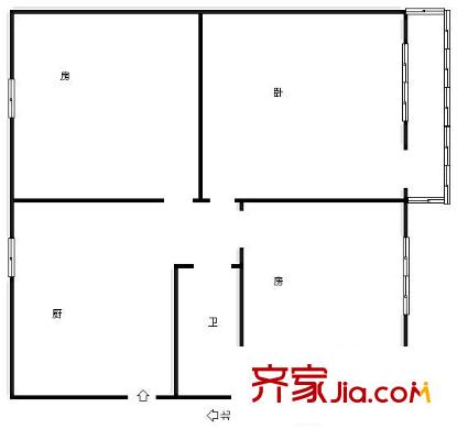華家池校區(qū)戶型圖2室 戶型圖 2室1廳1衛(wèi)1廚