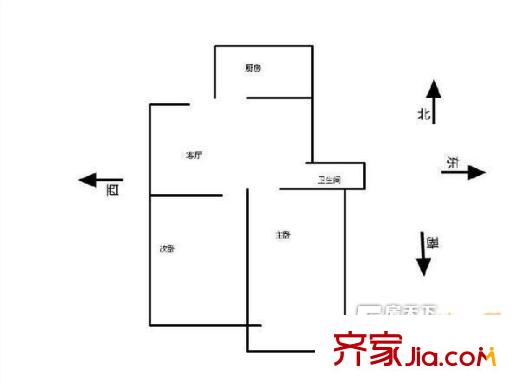 華家池校區(qū)戶型圖2室 戶型圖 2室1廳1衛(wèi)1廚