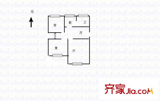 登云閣 2室 戶型圖