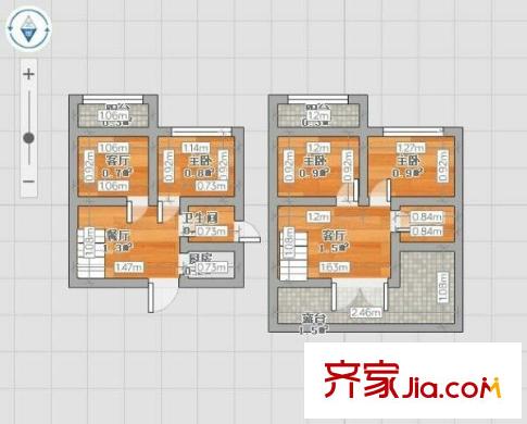 登云閣 6室 戶型圖