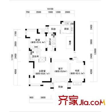 清合嘉園戶型圖3室 戶型圖 3室2廳2衛(wèi)1廚