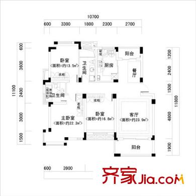 清合嘉園戶型圖3室 戶型圖 3室2廳2衛(wèi)1廚