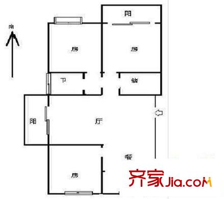 南肖埠文景苑戶型圖3室 戶型圖 3室2廳2衛(wèi)1廚