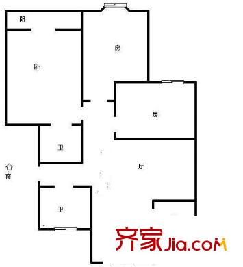 南肖埠文景苑戶型圖3室 戶型圖 3室2廳2衛(wèi)1廚
