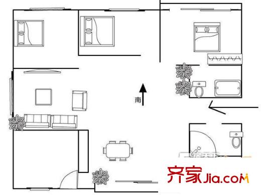南肖埠文景苑戶型圖4室 戶型圖 4室2廳1衛(wèi)1廚