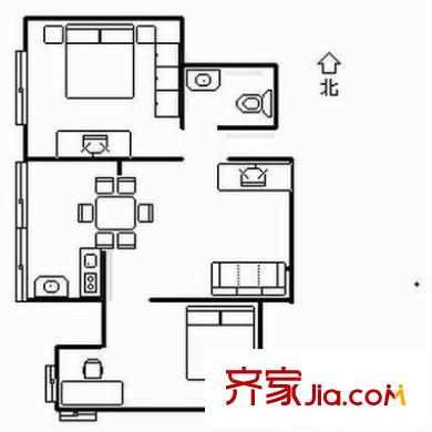 華門自由21世紀(jì)公寓 2室 戶型圖