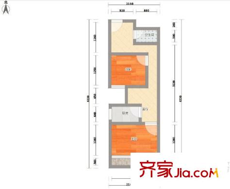 華門自由21世紀(jì)公寓 2室 戶型圖