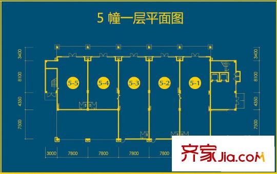 云溪印象戶型圖5幢一層商鋪平面圖 1室