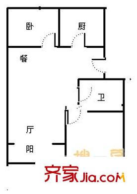 望月公寓戶型圖2室 戶型圖 2室1廳