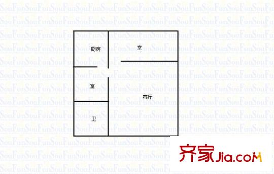 蓮花新村 1室 戶型圖