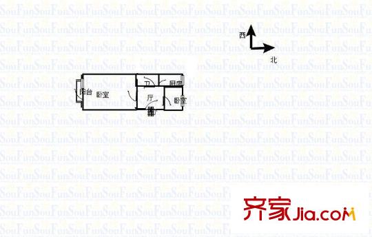 蓮花新村 2室 戶型圖