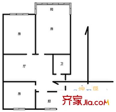 榮華里戶型圖3室 戶型圖 3室1廳1衛(wèi)1廚