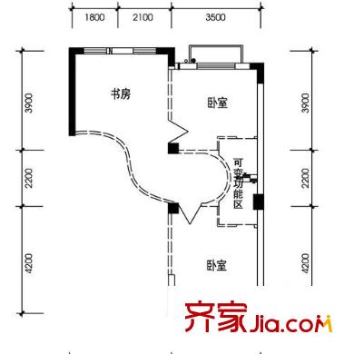 華庭嘉苑戶型圖G戶型躍層（二層） 3室