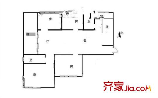聯(lián)莊江濤閣 3室 戶型圖