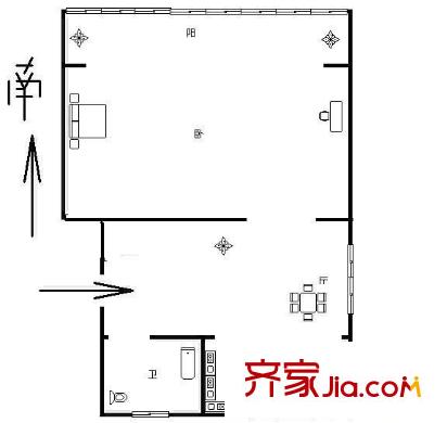 登云閣 1室 戶型圖