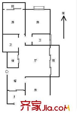 南肖埠文景苑戶型圖3室 戶型圖 3室2廳2衛(wèi)1廚