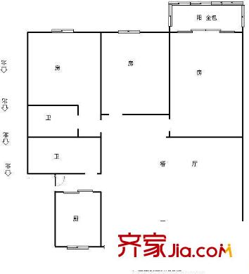 南肖埠文景苑戶型圖3室 戶型圖 3室2廳1衛(wèi)1廚