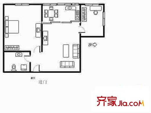 華門自由21世紀(jì)公寓 2室 戶型圖