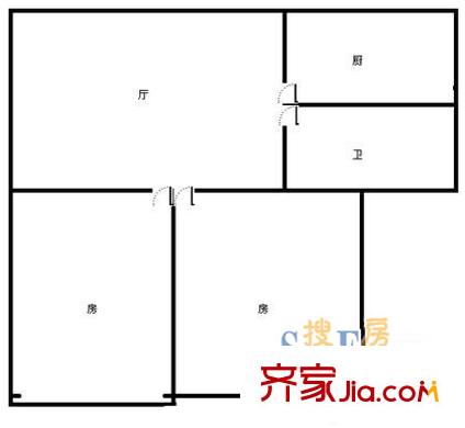 三里亭小區(qū)戶型圖2室 戶型圖 2室1廳1衛(wèi)1廚