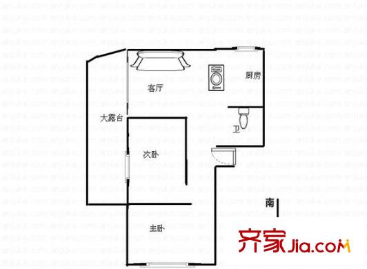 陽光華城戶型圖2室 戶型圖 2室1廳1衛(wèi)1廚