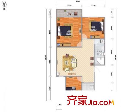 大關(guān)東六苑 3室 戶型圖