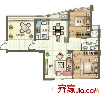 玉蘭公寓戶型圖2室 戶型圖 2室2廳1衛(wèi)1廚