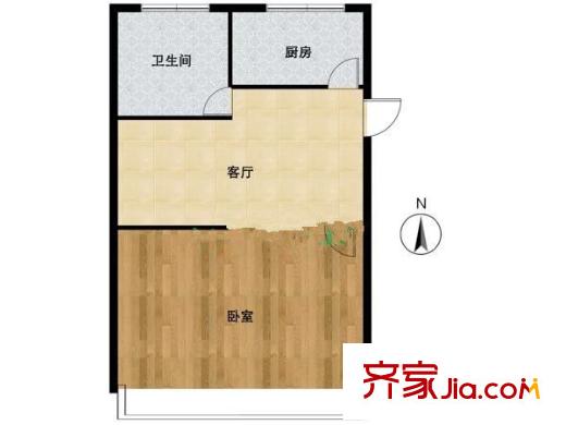 蓮花新村 1室 戶型圖