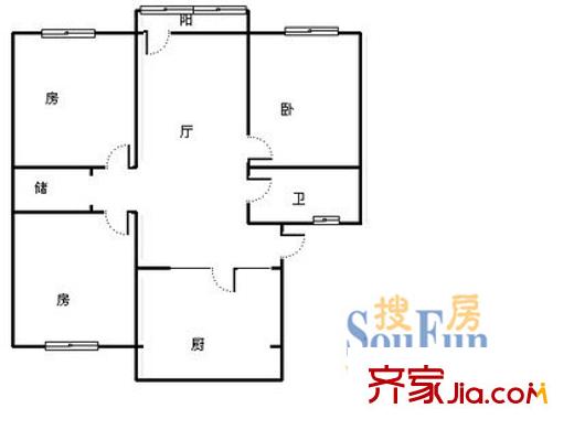 蓮花新村 3室 戶型圖