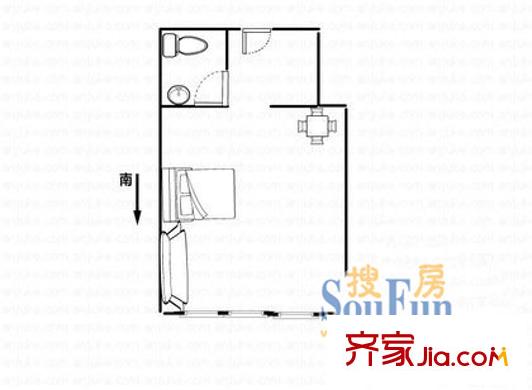 北銀公寓戶型圖1室 戶型圖 1室1衛(wèi)
