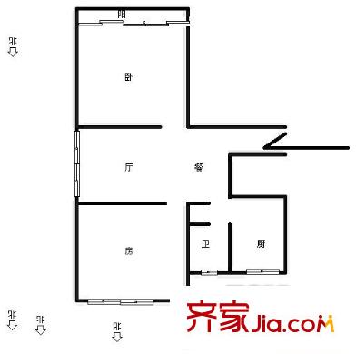 丁橋景園南苑戶型圖2室 戶型圖 2室1廳1衛(wèi)1廚