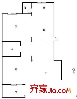 丁橋景園南苑戶型圖2室 戶型圖 2室1廳1衛(wèi)1廚