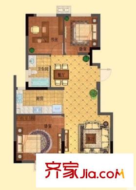 丁橋景園南苑 3室 戶型圖