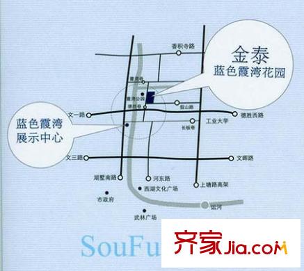 藍(lán)色霞灣交通圖