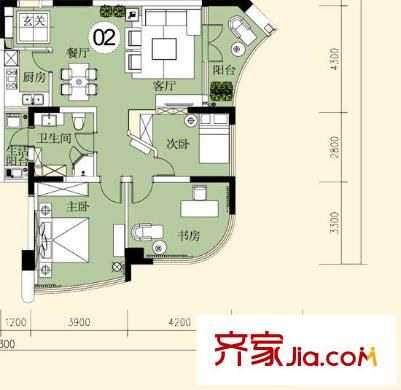 聯(lián)莊江濤閣戶型圖3室 戶型圖 3室2廳1衛(wèi)1廚