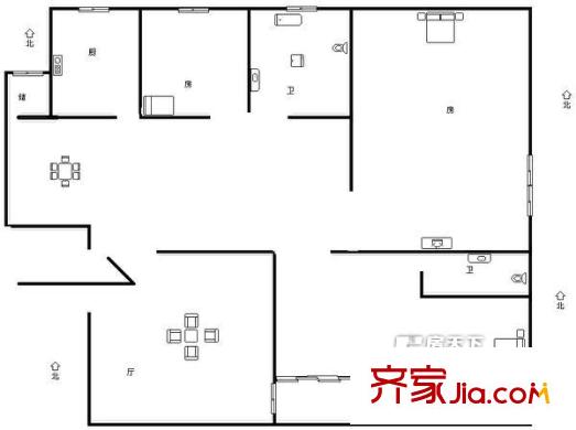 廣利普金家園 3室 戶型圖