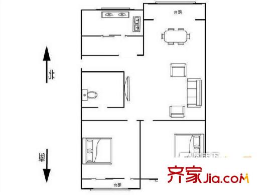 萬家花園欣和苑戶型圖2室 戶型圖 2室2廳1衛(wèi)1廚