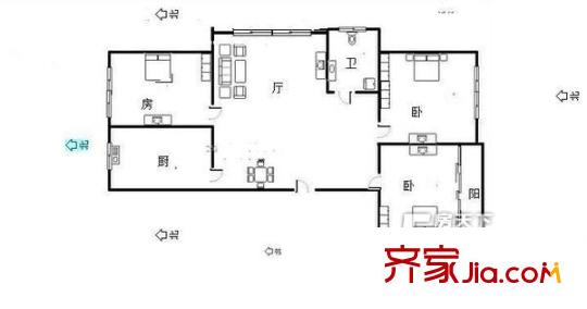瑞立辰秀嘉園戶型圖3室 戶型圖 3室2廳1衛(wèi)1廚