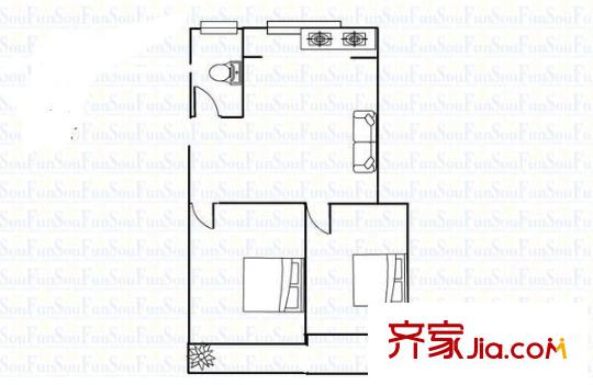 陽光華城戶型圖2室 戶型圖 2室1廳1衛(wèi)1廚