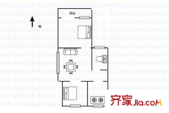 大關(guān)東六苑 2室 戶型圖