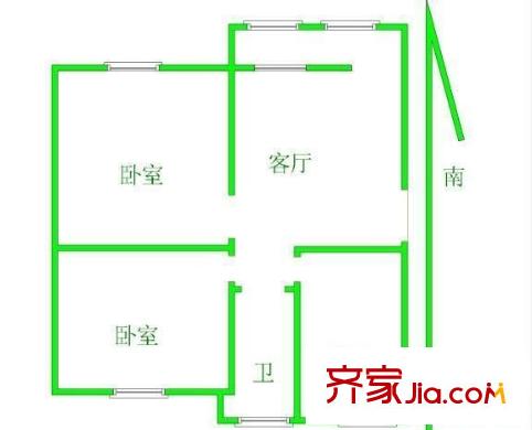 星河明苑戶型圖2室 戶型圖 2室1廳1衛(wèi)1廚