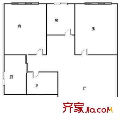 星河明苑戶型圖3室 戶型圖 3室1廳1衛(wèi)1廚