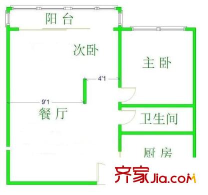 星河明苑戶型圖2室 戶型圖 2室1廳1衛(wèi)1廚