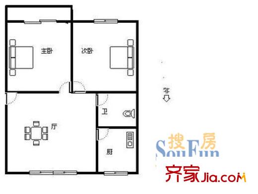 潤達花園 2室 戶型圖