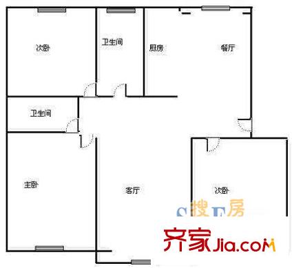 良渚文化村白鷺郡北戶(hù)型圖3室 戶(hù)型圖 3室2廳2衛(wèi)1廚