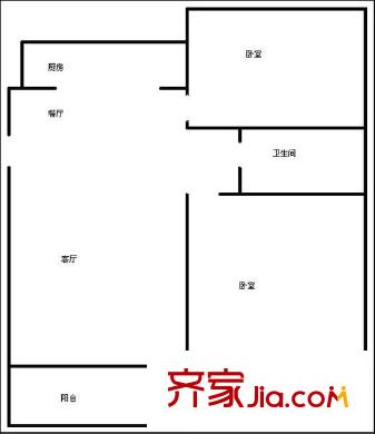 丁橋景園南苑戶型圖2室 戶型圖 2室1廳1衛(wèi)1廚