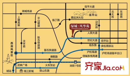 風(fēng)華苑交通圖區(qū)位圖