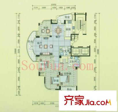 風(fēng)華苑戶型圖I戶型圖 4室2廳2衛(wèi)1廚