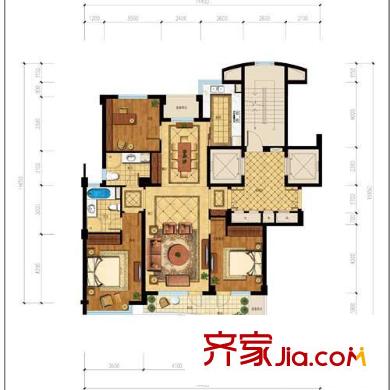 錦蘭公寓戶型圖3室 戶型圖 3室2廳2衛(wèi)1廚